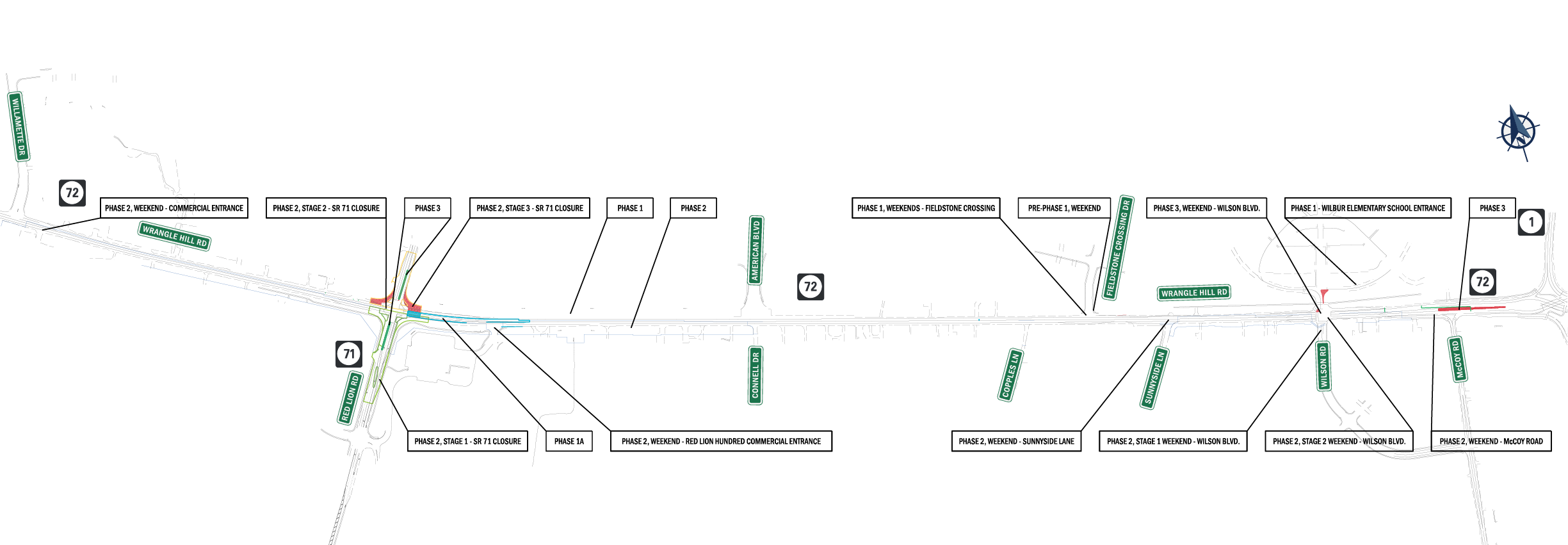 SR 72 Improvements Construction Phase Map